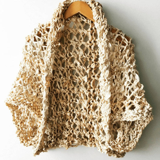 Silk Garter + Lace Summer Cocoon Coat Knit Kit - view 2