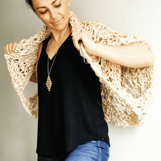 Silk Garter + Lace Summer Cocoon Coat Knitting Pattern