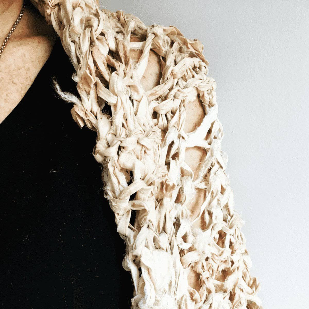 Silk Garter + Lace Summer Cocoon Coat Knitting Pattern - view 2