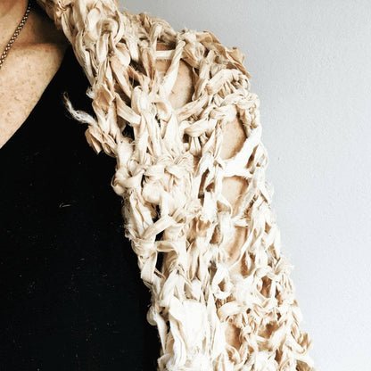 Silk Garter + Lace Summer Cocoon Coat Knitting Pattern - view 2
