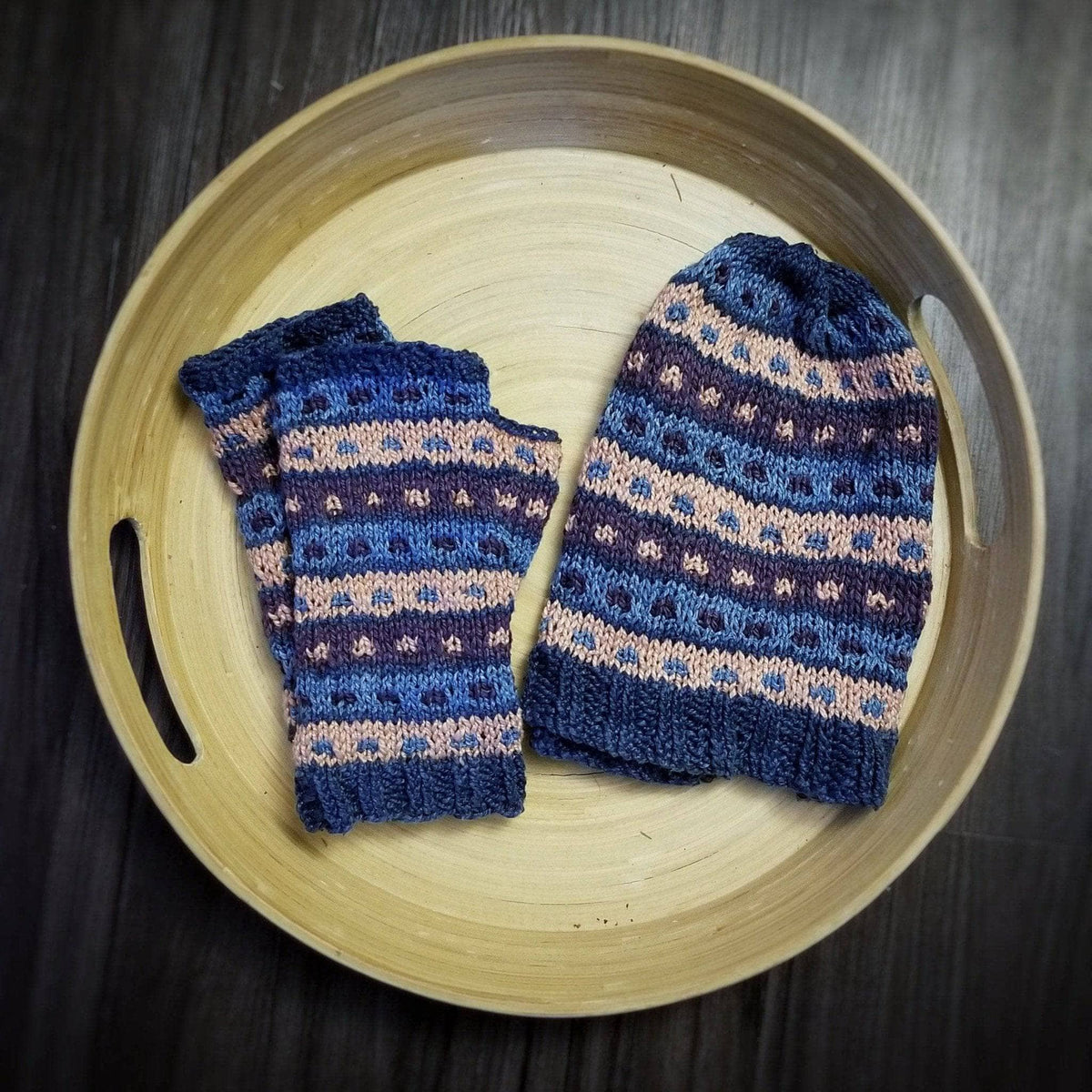 Stripe-A-Dots Hat and Gloves Knitting Kit - view 3