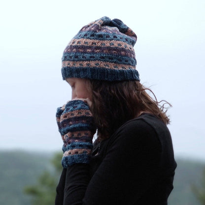 Stripe-A-Dots Hat and Gloves Knitting Pattern - view 2