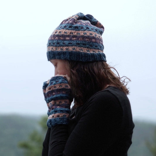 Stripe-A-Dots Hat and Gloves Knitting Pattern - view 2