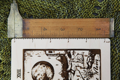 Maple Wood Moon Tarot Card Knitting Needle Gauge & 5" Ruler - view 3