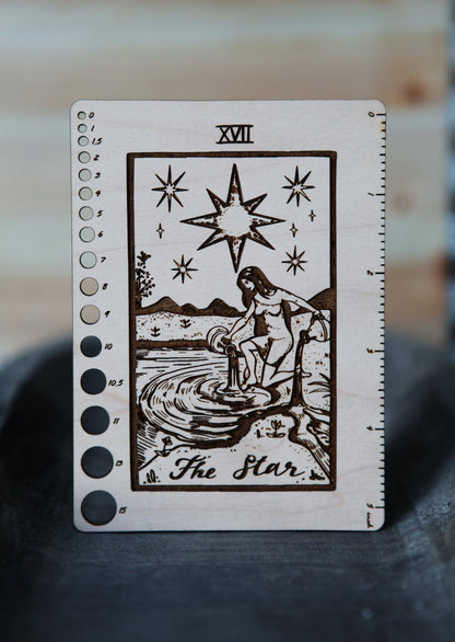 Maple Wood Moon Tarot Card Knitting Needle Gauge & 5" Ruler - view 6