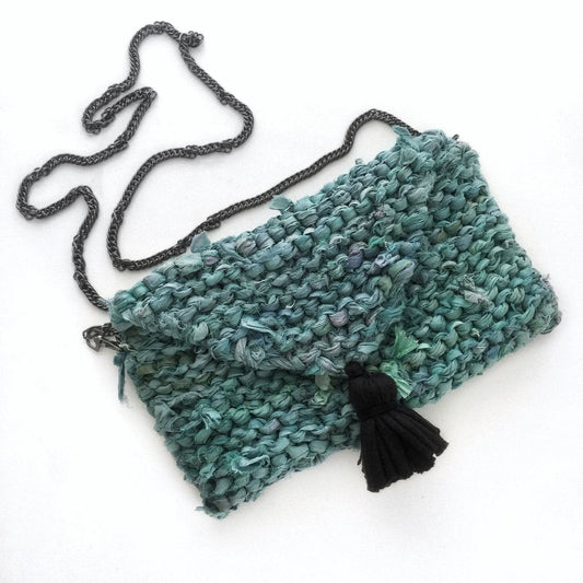 Tasseled Sari Silk Clutch Knit Pattern - view 2