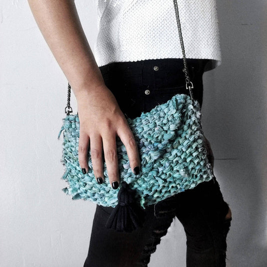 Tasseled Sari Silk Clutch Knit Pattern