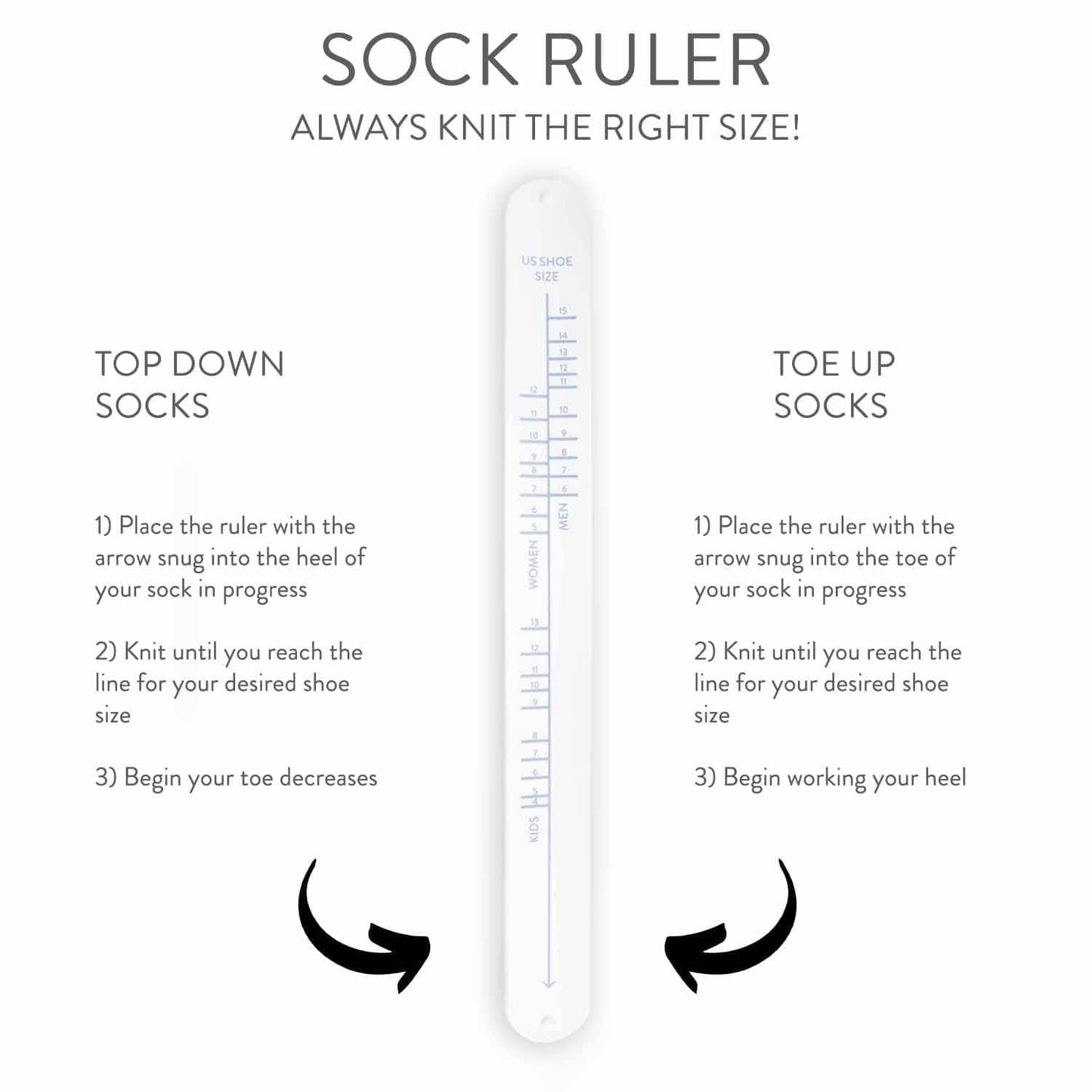 Sock Ruler - Sock Sizing Bracelet Ruler - view 4