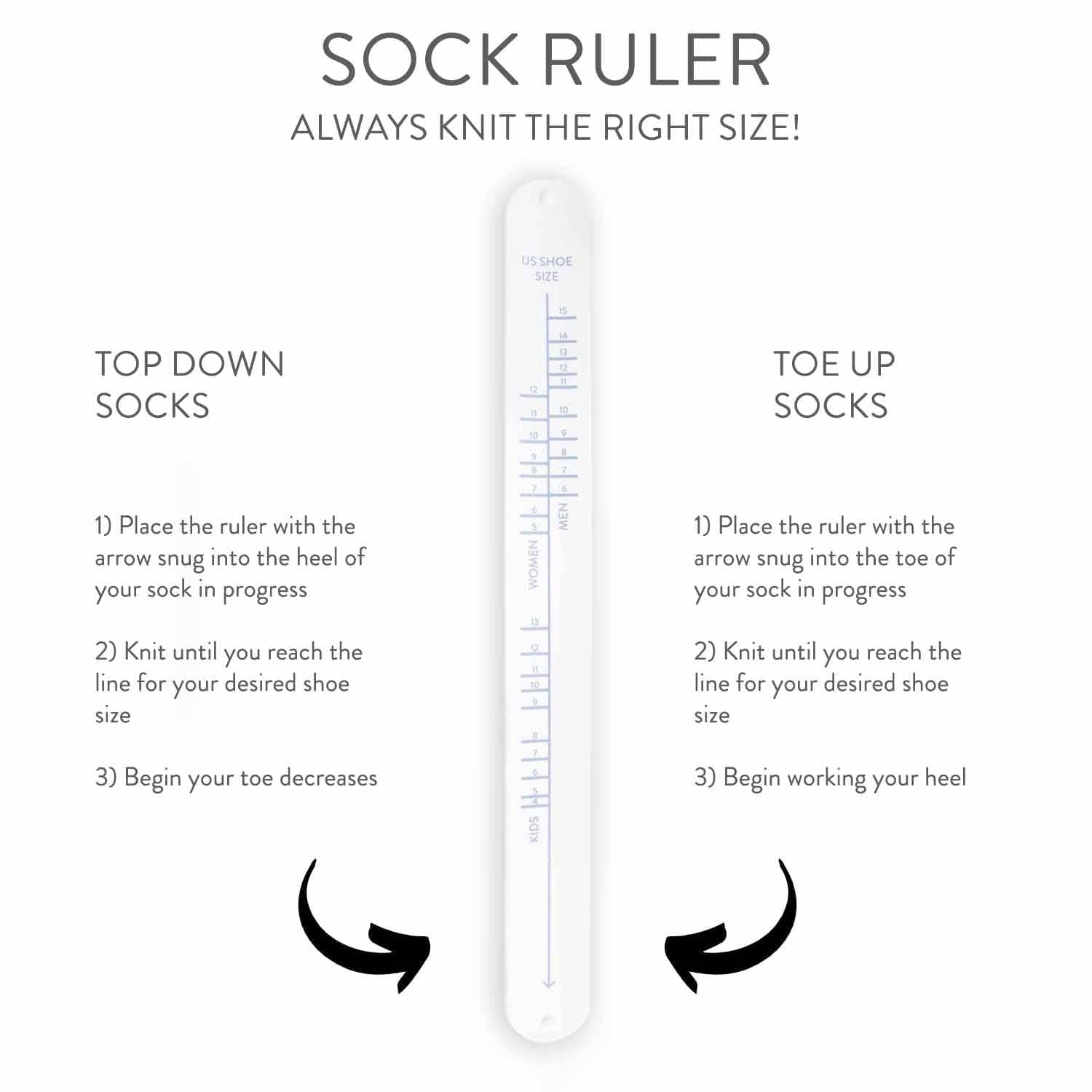 Sock Ruler - Sock Sizing Bracelet Ruler - view 4