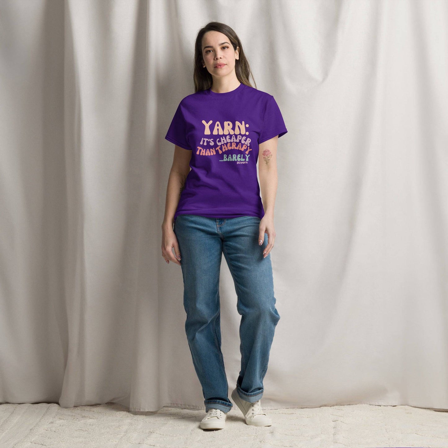 "Yarn: It's Cheaper Than Therapy… Barely" T-Shirt - view 3