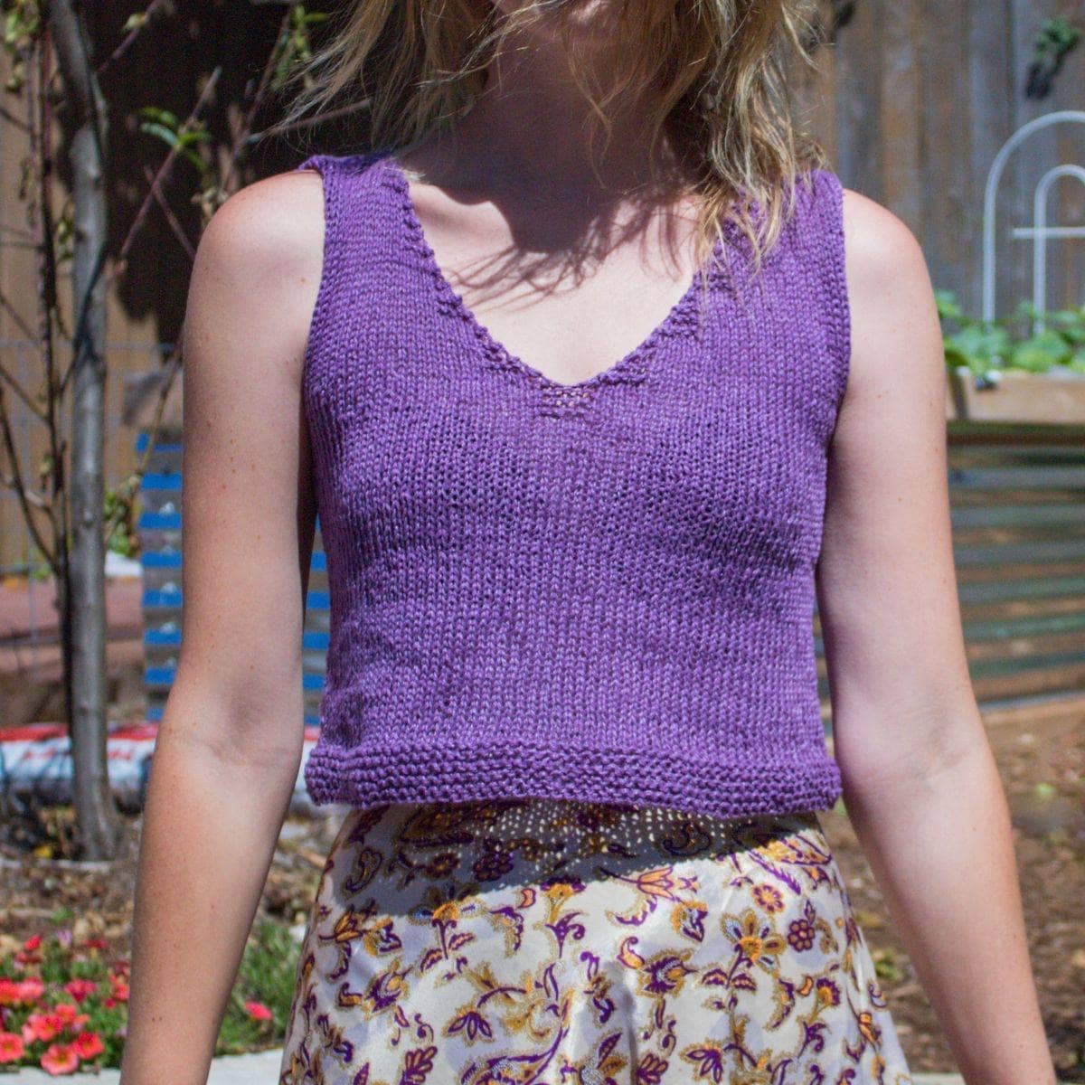 V Neck Crop Top Knitting Pattern - view 3