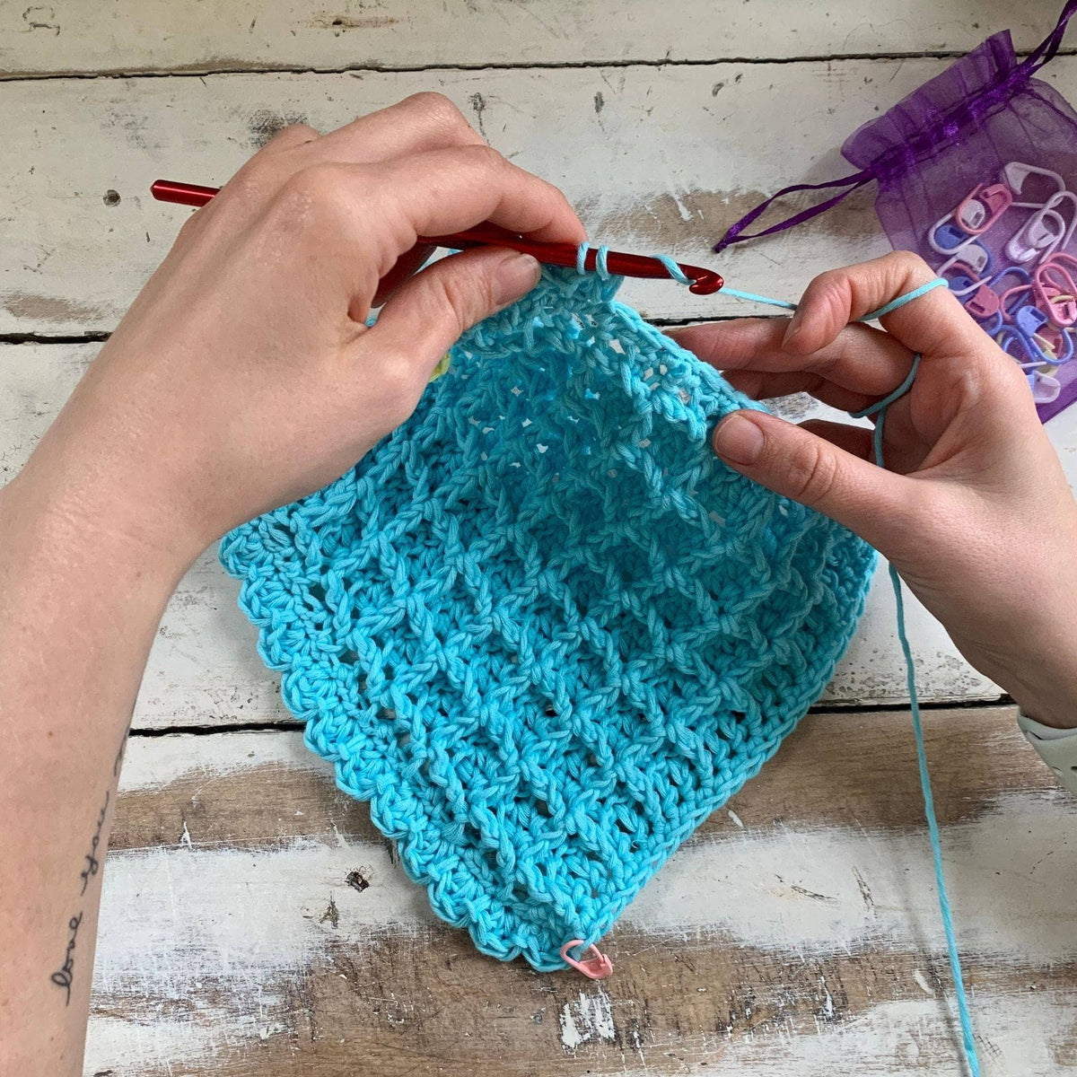 Waffle Stitch Washcloth Crochet Pattern - view 7