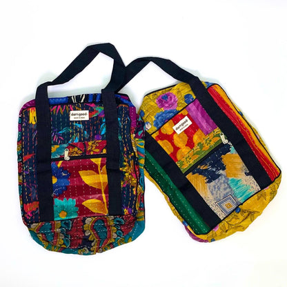 Wanderlust Kantha Stitched Bag – Handmade from Reclaimed Sari Fabric - view 4