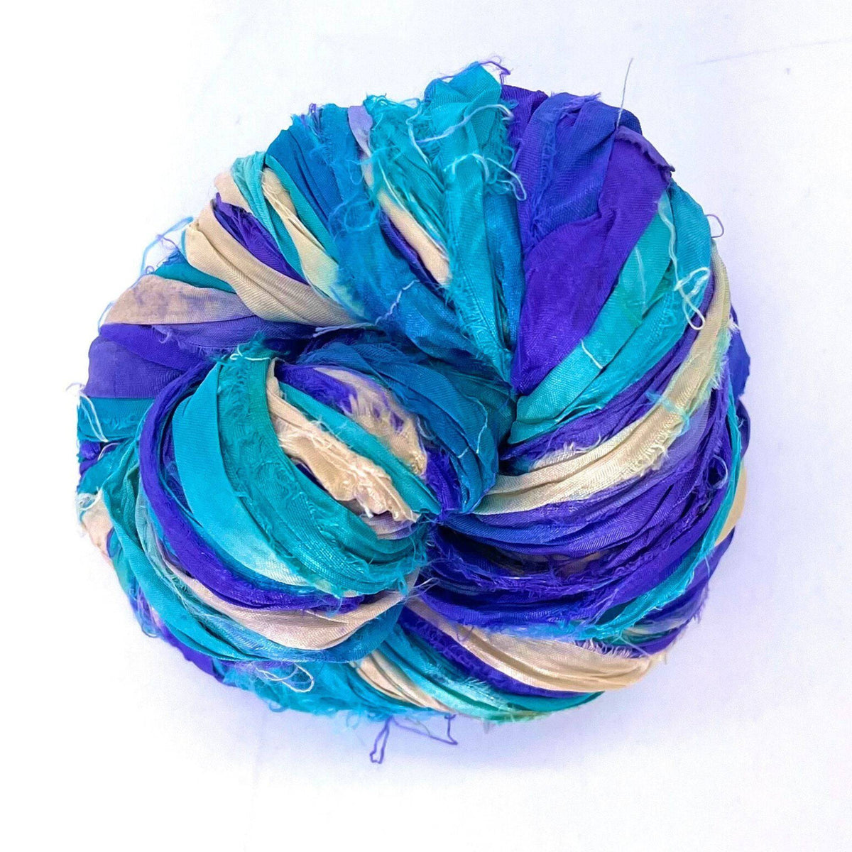 Artisan Recycled Sari Ribbon Yarn – Sari Treasures in Every Strand - view 33