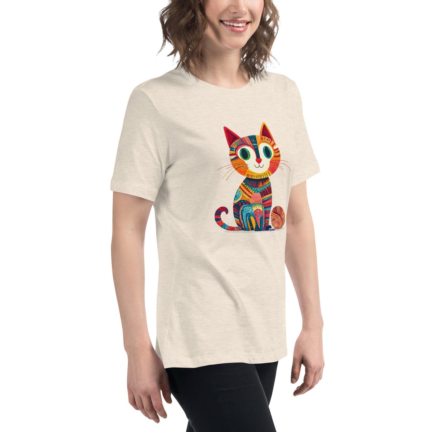 "Yarn Whiskers" Women's Relaxed Fit T-Shirt