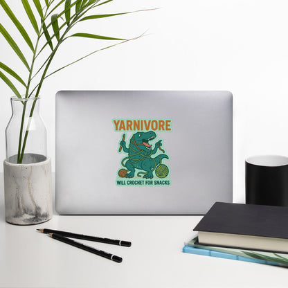 Yarnivore "Will Crochet for Snacks" Bubble-Free Sticker - view 8
