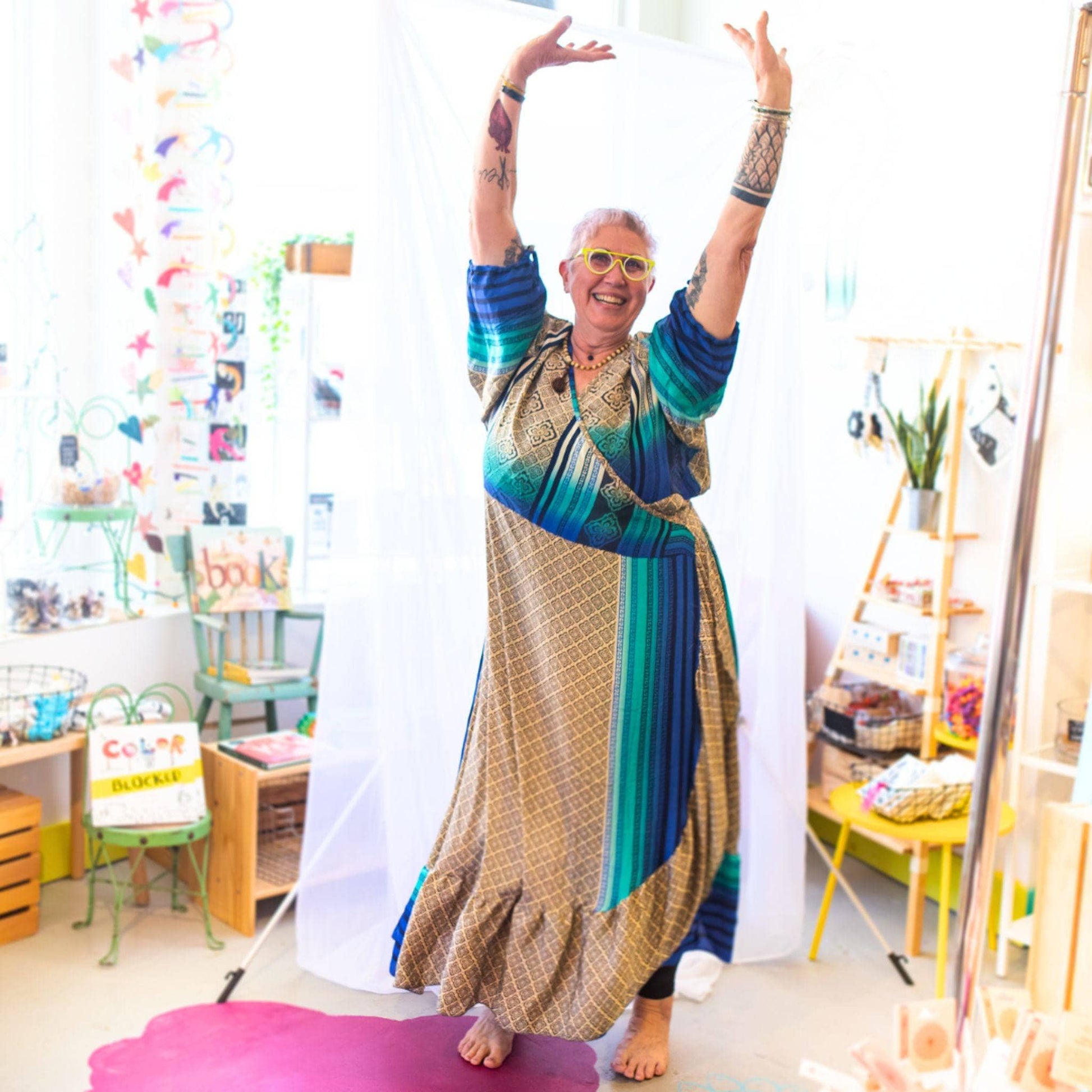 Zaria One-of-a-Kind Wrap Dress – Handmade from Reclaimed Sari Fabric - view 8